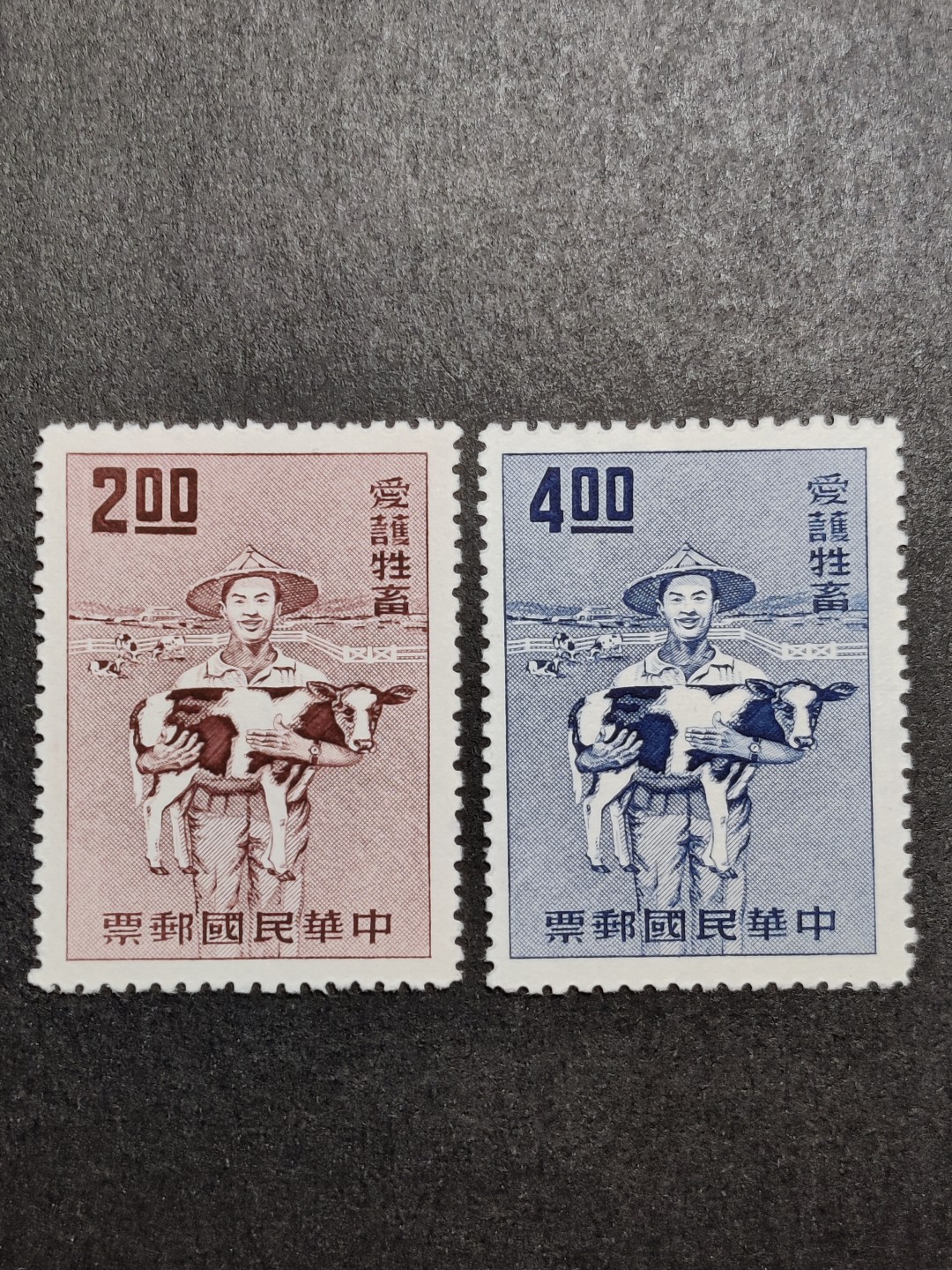 洪涛臻品批发群  精选邮票限时拍卖第一百零三期 爱护牲畜(参考图2) 经典草纸票! 1964年 新票全套 面艳背白票挺 全品！ 