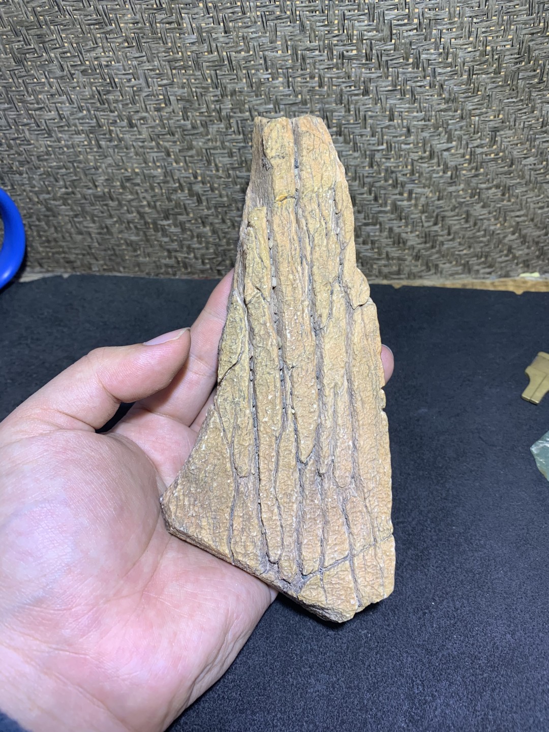 精美新疆龟裂纹泥石原石把件（镇纸，摆件） 一块