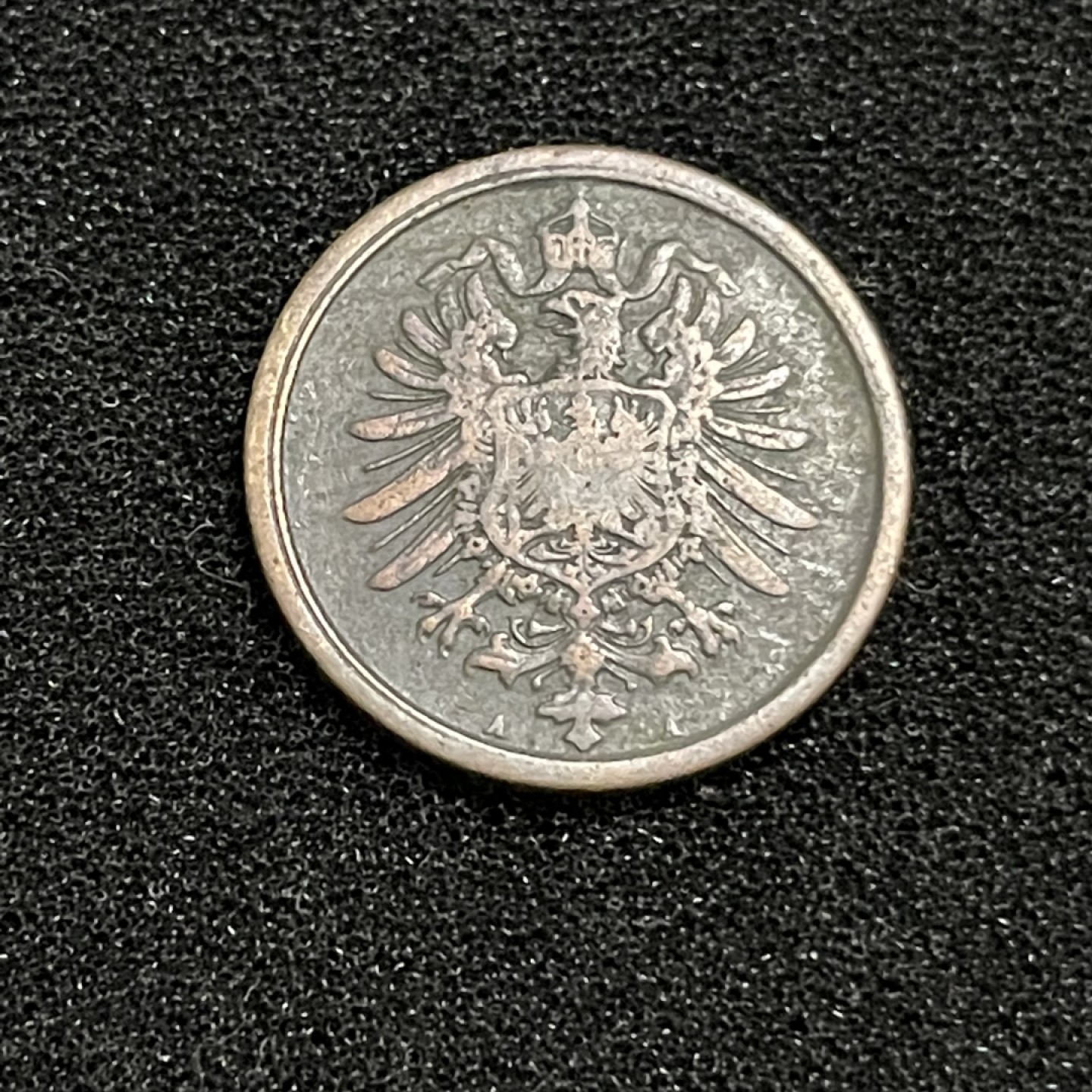 外国硬币0元起拍（38） 1877德国短翅鹰2芬尼铜币