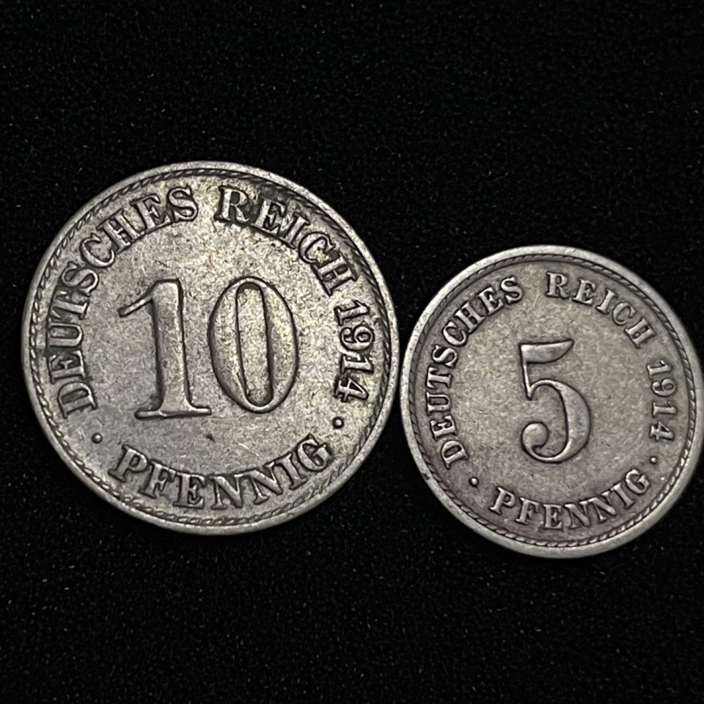 外国硬币0元起拍（38） 1914德意志帝国5，10芬尼