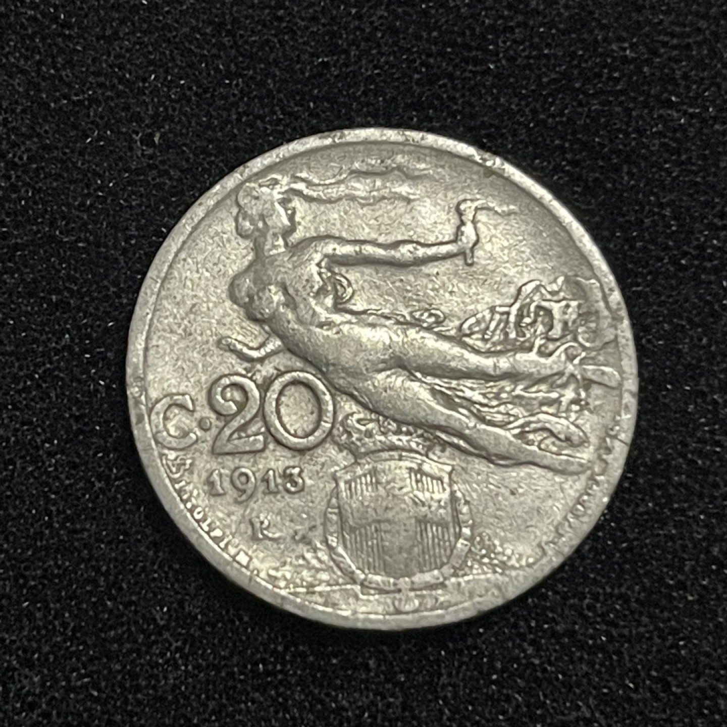 外国硬币0元起拍（38） 1913意大利20分