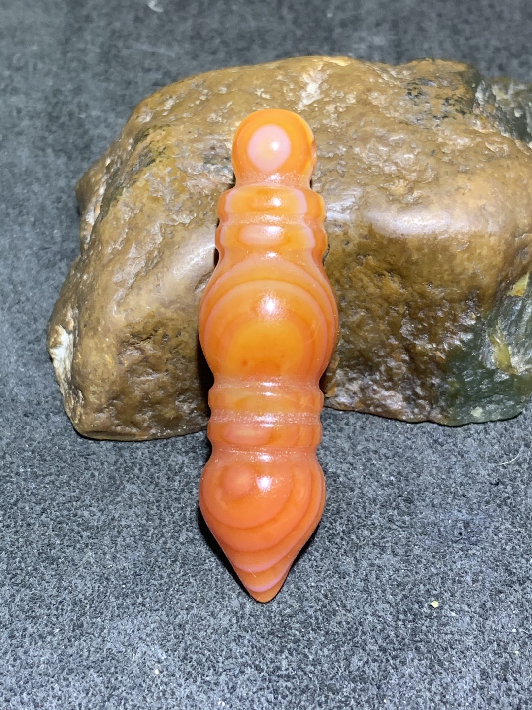 精美高玉化缠丝玛瑙金刚杵吊坠一个，