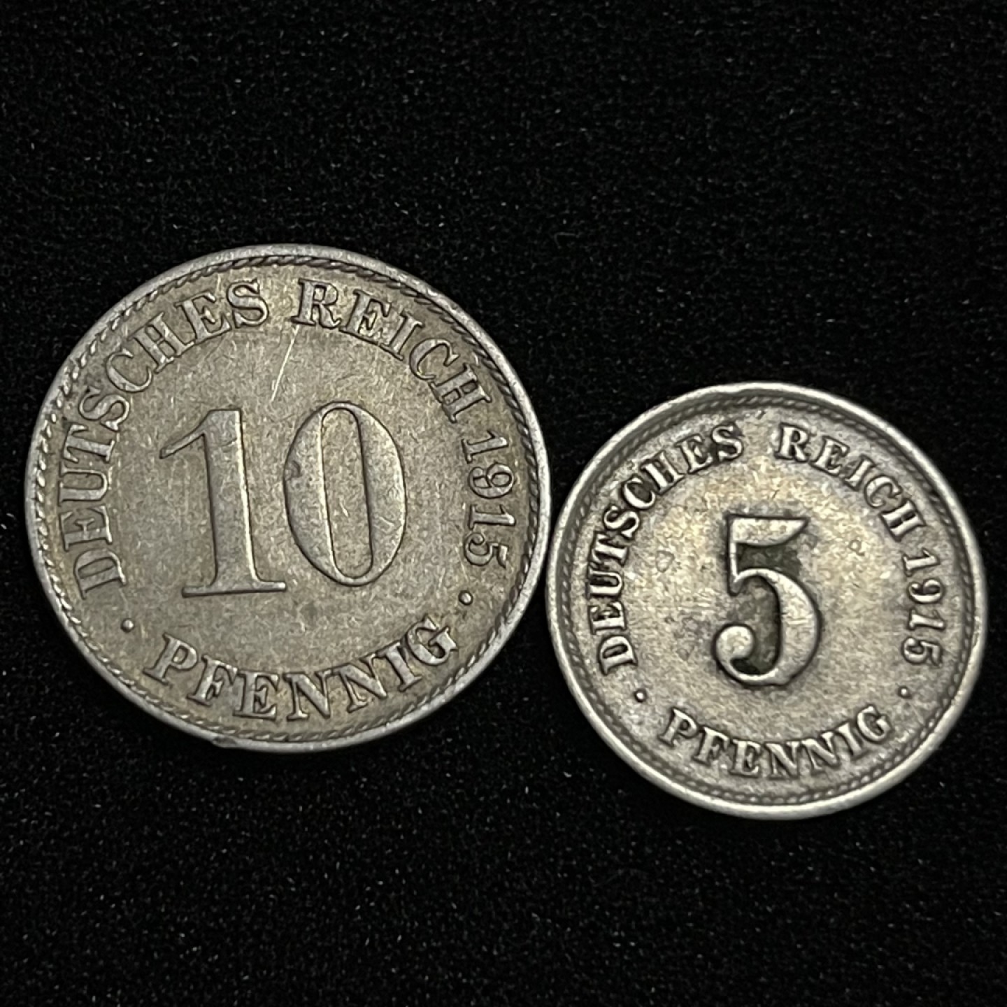 外国硬币0元起拍（38） 1915德意志帝国5，10芬尼