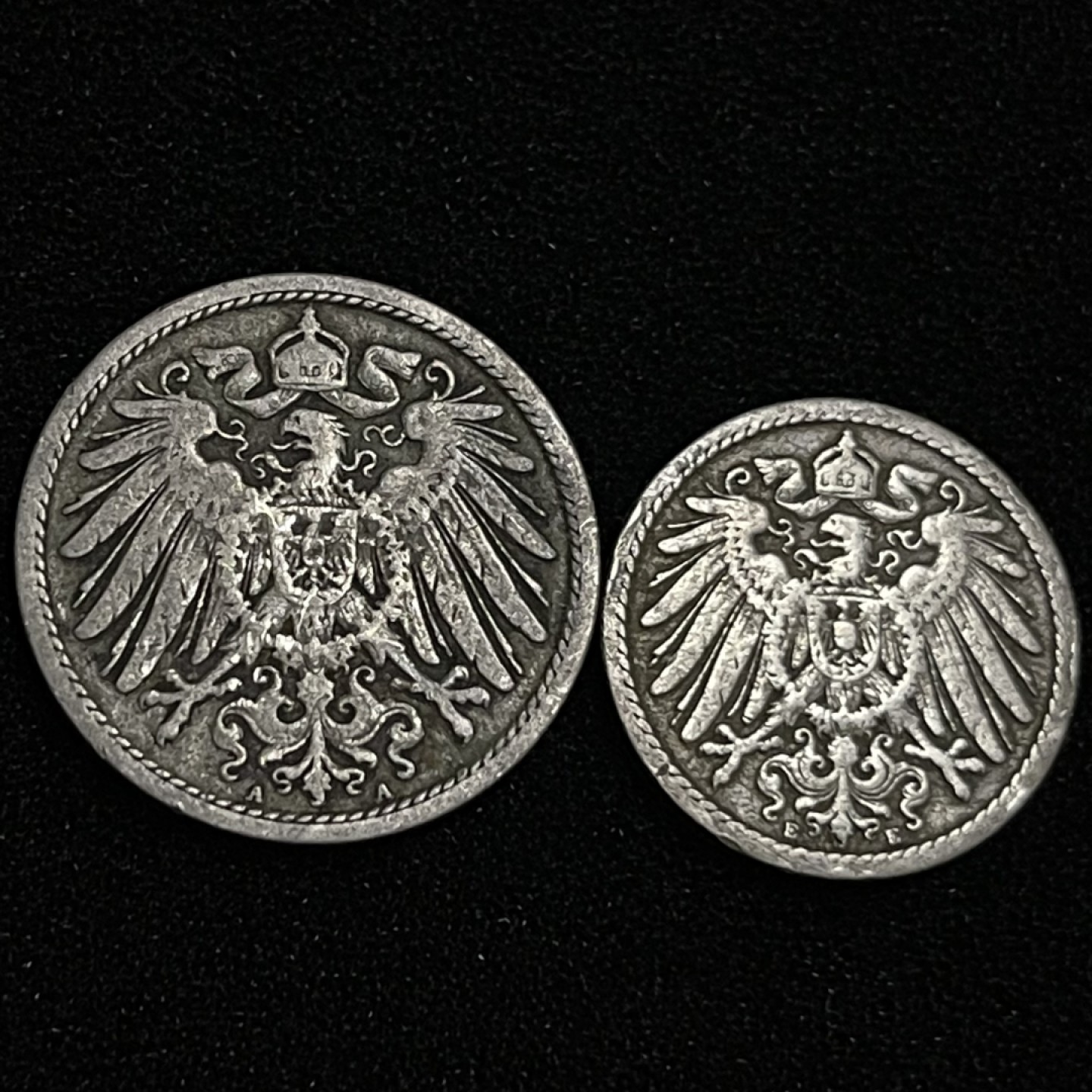 外国硬币0元起拍（38） 1893德意志帝国5，10芬尼