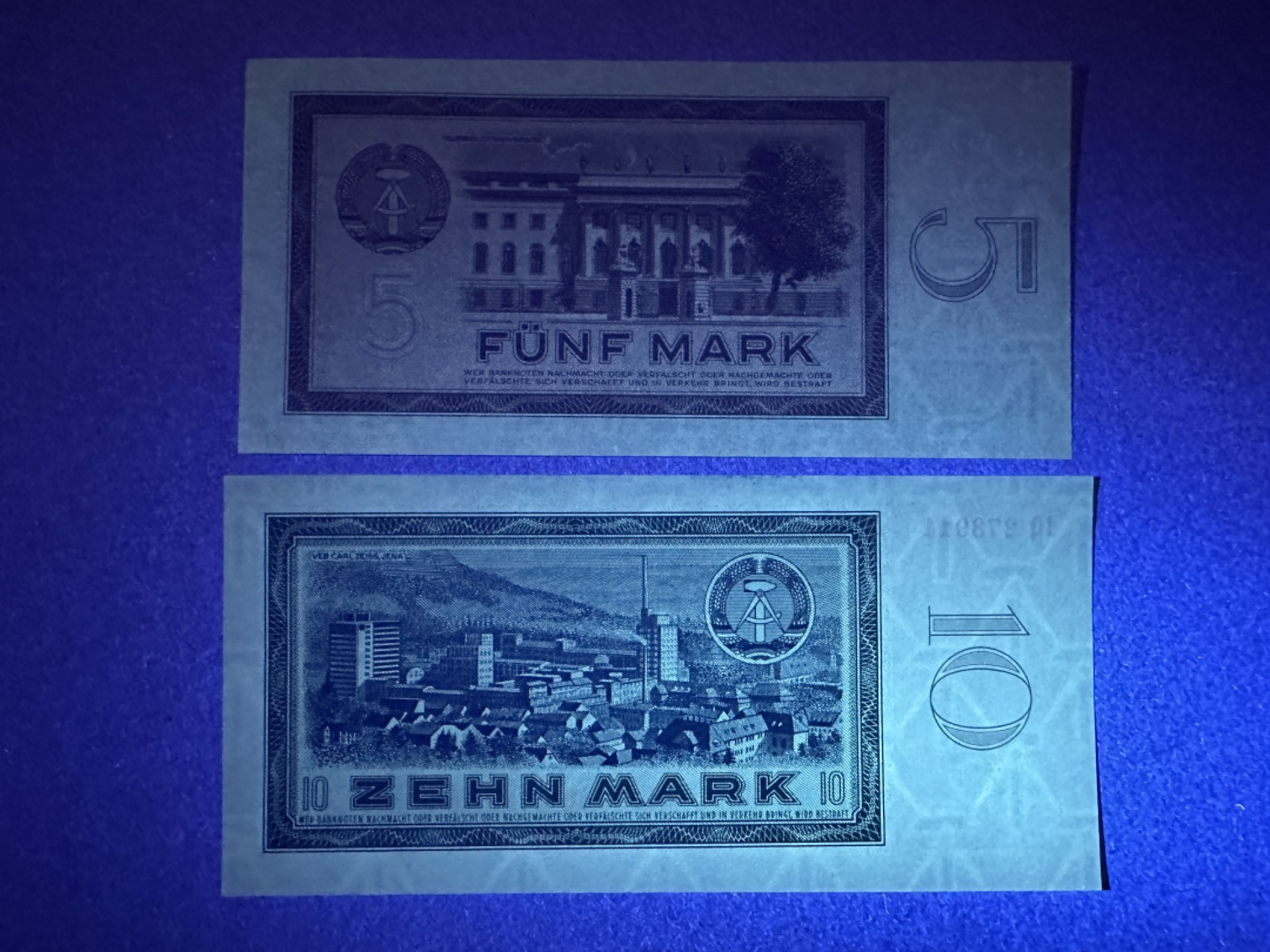 《张总收藏》82期——外币荟萃 东德5、10马克2张 UNC 1964年版本