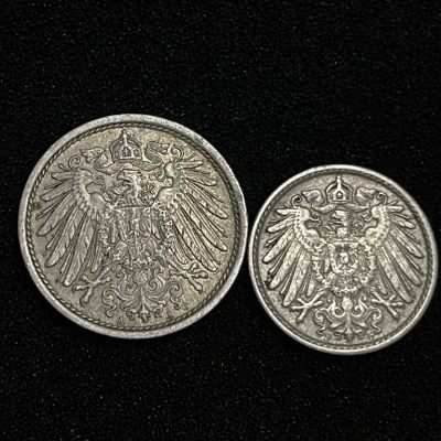 外国硬币0元起拍（38） - 1915德意志帝国5，10芬尼