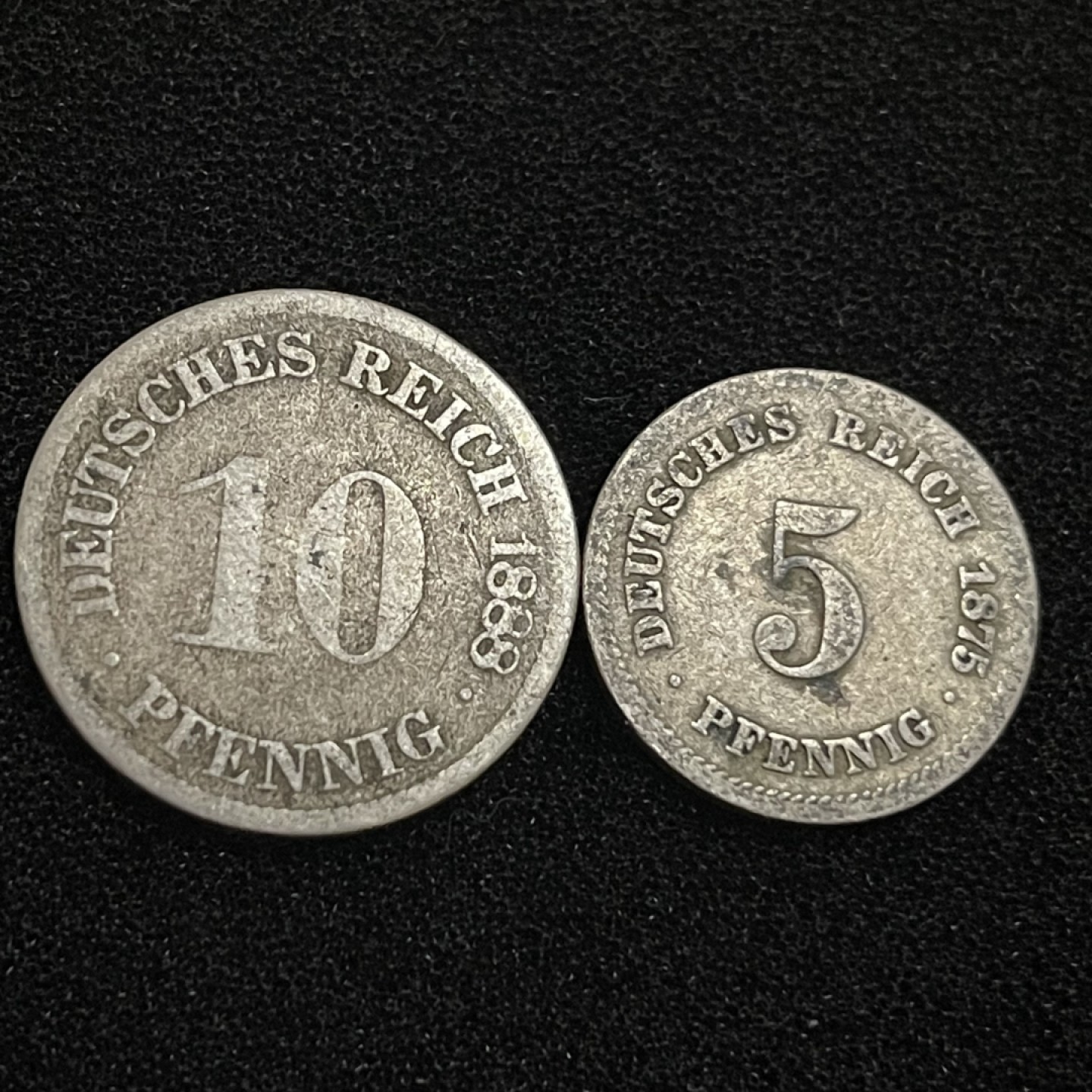 外国硬币0元起拍（38） 1879，1888，德国短翅鹰5，10芬尼