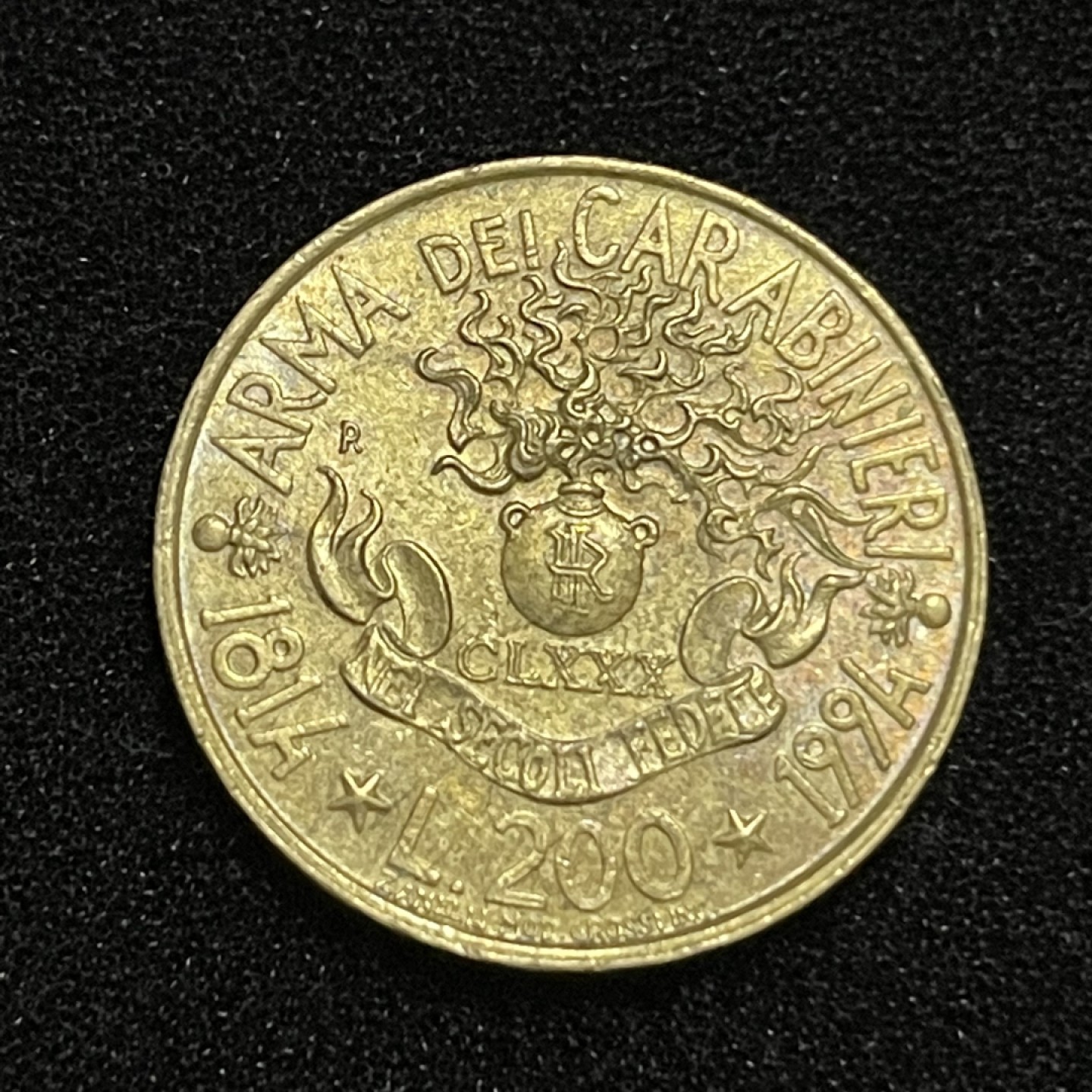 外国硬币0元起拍（38） 宪法180周年 意大利200里拉纪念币