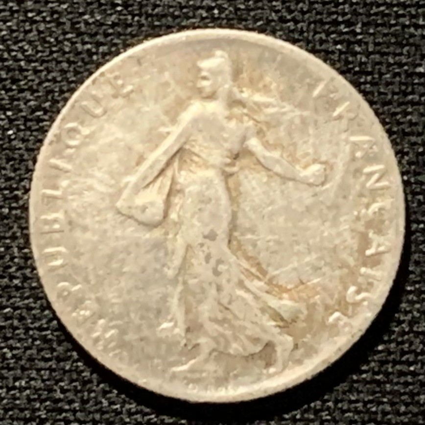 紫瑗钱币——第249期拍卖 法国 1910年 播种女神 50分 2.5克 0.835银