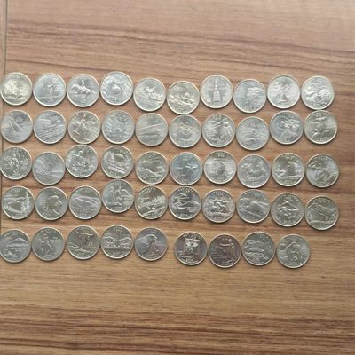 【淘币小摊】第四十八拍 散币场 本周七连拍 满百包邮 - 美国五十州纪念币含一枚彩色镀层趣味币
