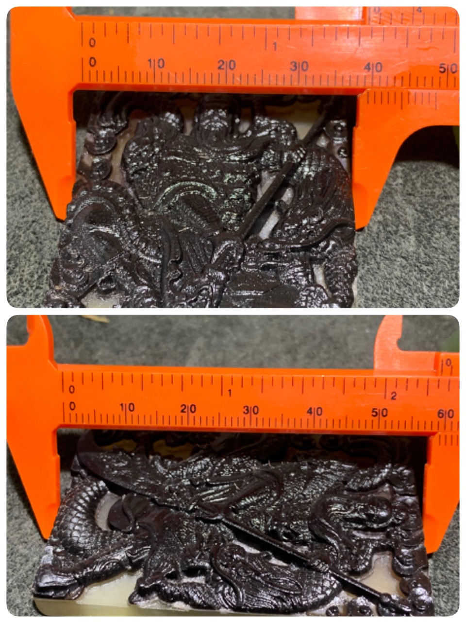 精美羊角雕刻忠义关二爷牌子一个