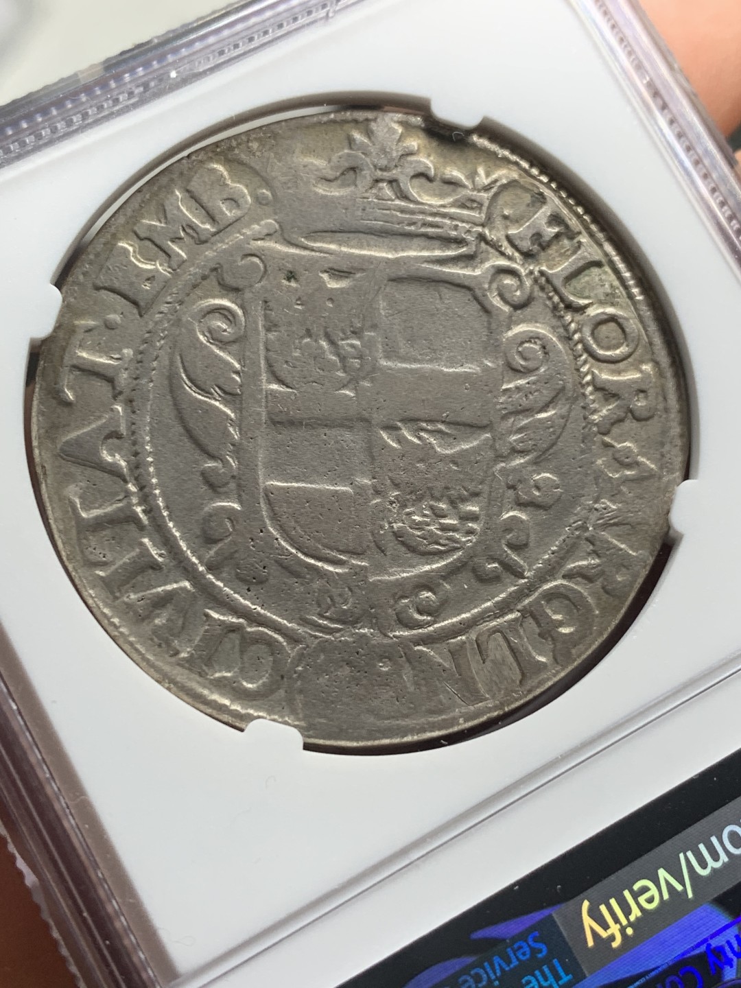 《竞宝斋》第121场-周日，周一 ，2场连拍（全场包邮） NGC-FINE 德国埃姆登 1624年 28S 双头鹰大银币 稀少品种