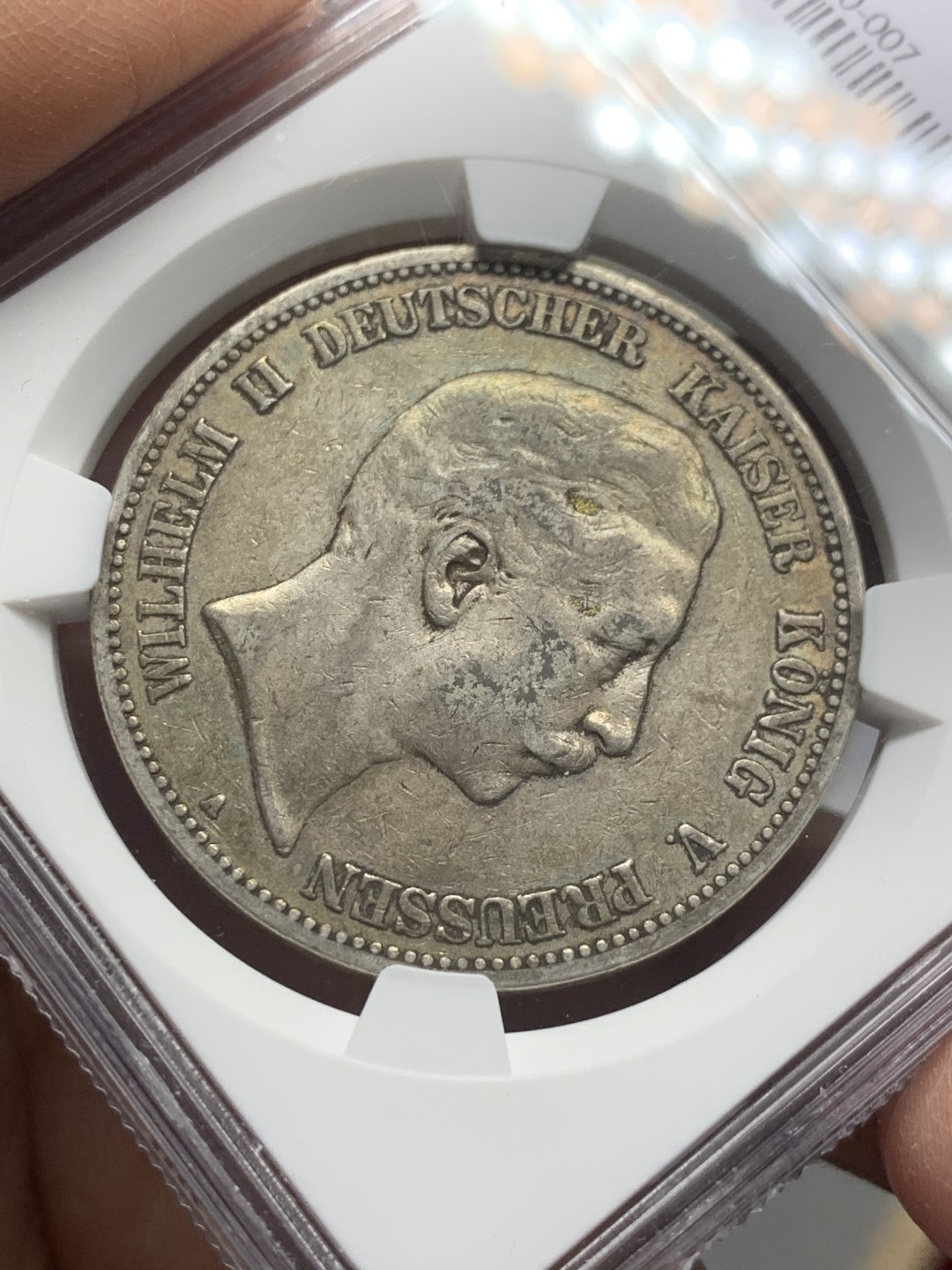 《竞宝斋》第121场-周日，周一 ，2场连拍（全场包邮） NGC-XF40 德国普鲁士 1903年 5马克银币 原味好品