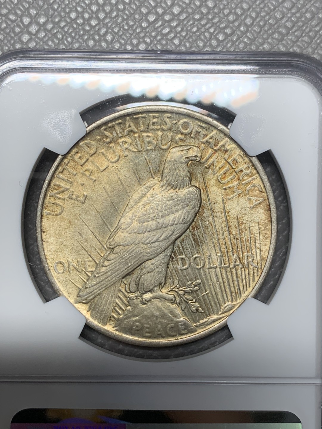 《竞宝斋》第121场-周日，周一 ，2场连拍（全场包邮） NGC-MS63 美国1922年 和平鸽1美元大银币 原光好品