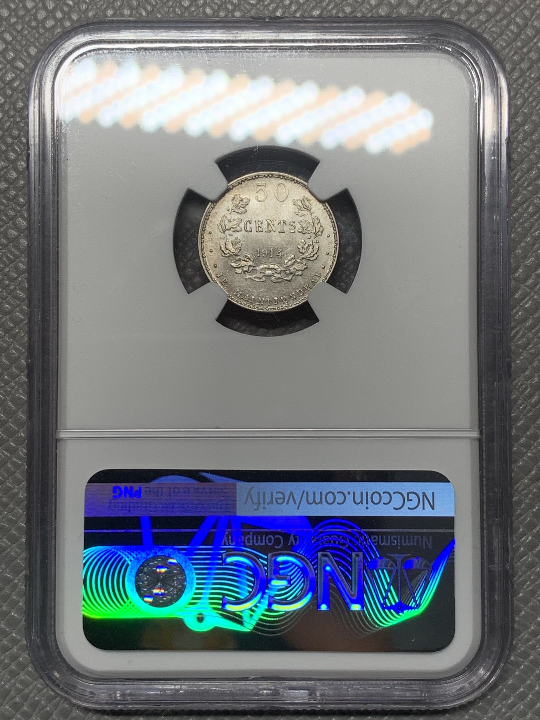 《竞宝斋》第121场-周日，周一 ，2场连拍（全场包邮） NGC-MS64 卢森堡1914年 第一大公玛丽·阿黛拉伊德 ESSAI厂 50分银制样币 非常稀少