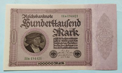 王之爱好～外国纸币 - 1923年，10万马克，德国马克纸币