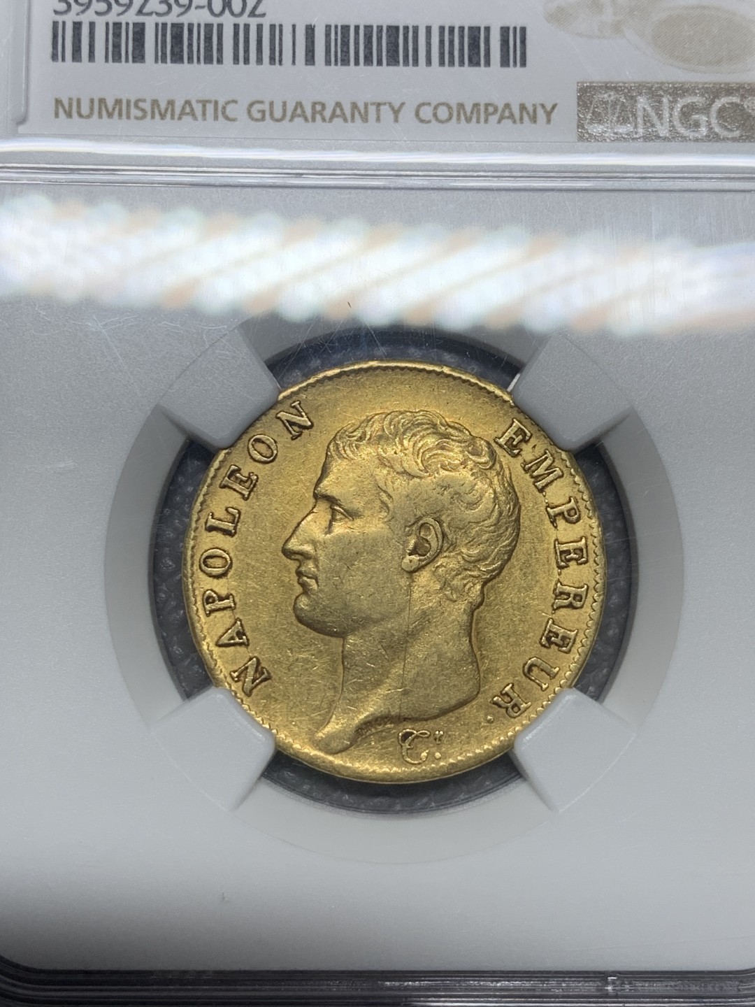 《竞宝斋》第121场-周日，周一 ，2场连拍（全场包邮） NGC-XF45 1806年法国拿破仑40法郎金币 12.9克 无桂冠皇帝头配法兰西共和国版，少见的版本