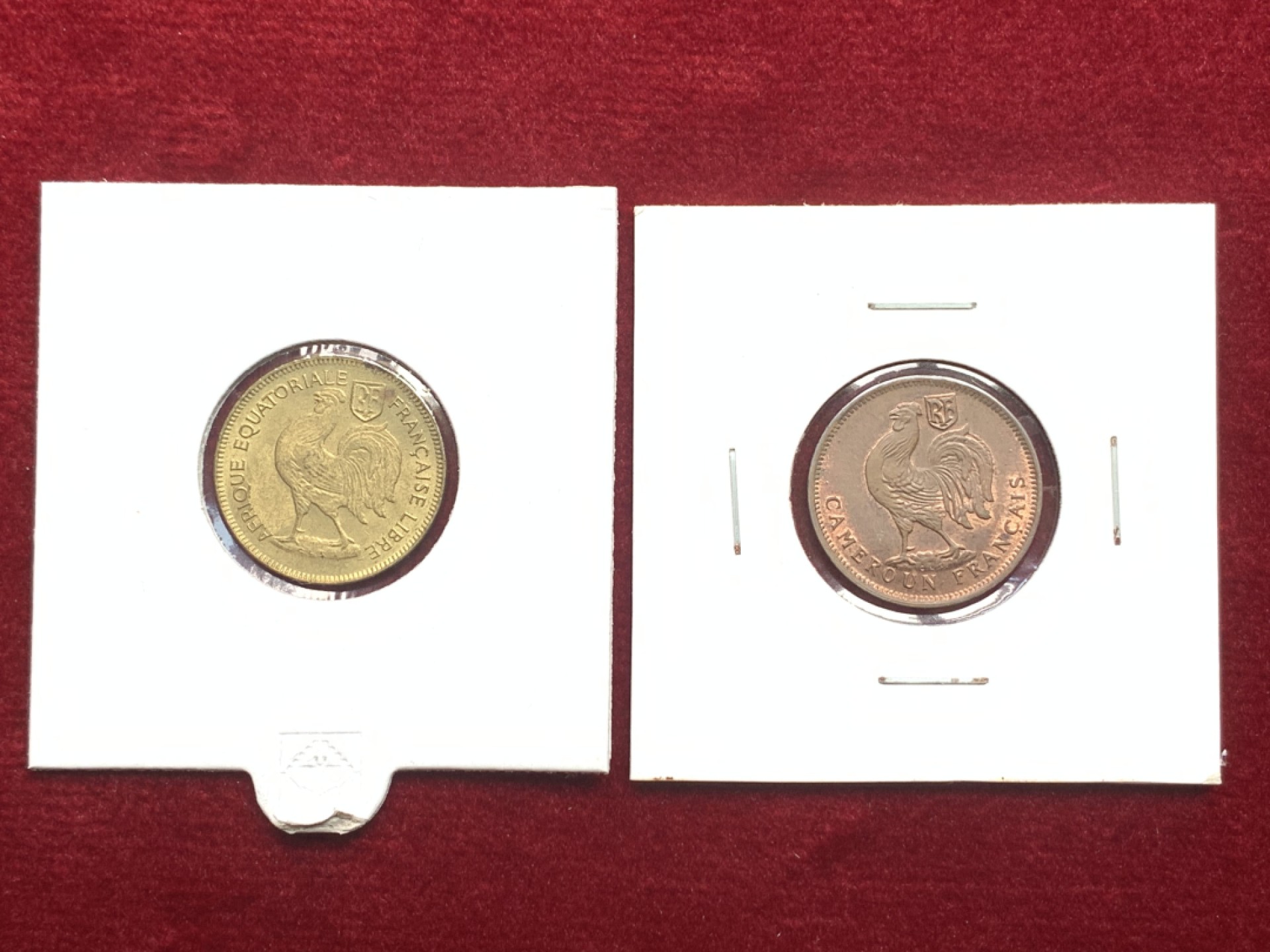 《竞宝斋》第121场-周日，周一 ，2场连拍（全场包邮） 法属喀麦隆1943年50分少见版KM4，原光MS；法属赤道非洲1942年50分UNC