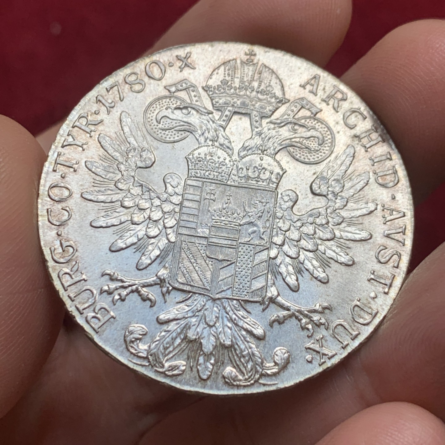 《竞宝斋》第121场-周日，周一 ，2场连拍（全场包邮） 奥地利1780年大奶妈 1泰勒大银币 粉光好品