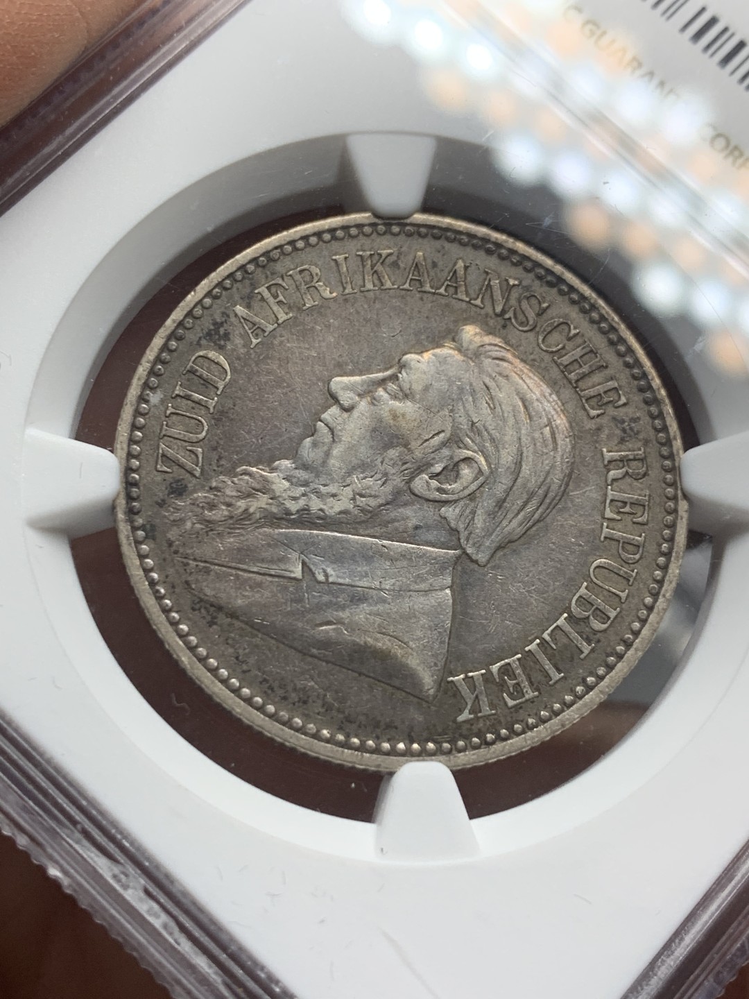 《竞宝斋》第121场-周日，周一 ，2场连拍（全场包邮） NGC AU 1894 南非2.5先令，原味包浆，无清洗痕迹