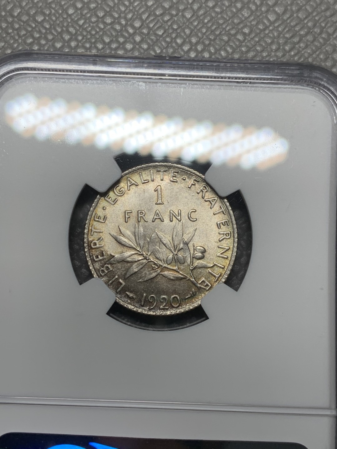 《竞宝斋》第121场-周日，周一 ，2场连拍（全场包邮） NGC-MS63 法国1920年 播种女神 1法郎银币 顶级品相