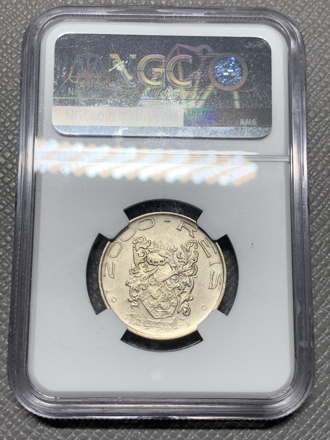 《竞宝斋》第121场-周日，周一 ，2场连拍（全场包邮） NGC-AU55 巴西 1932年 巴西殖民400周年纪念2000瑞斯 银币 少见品种