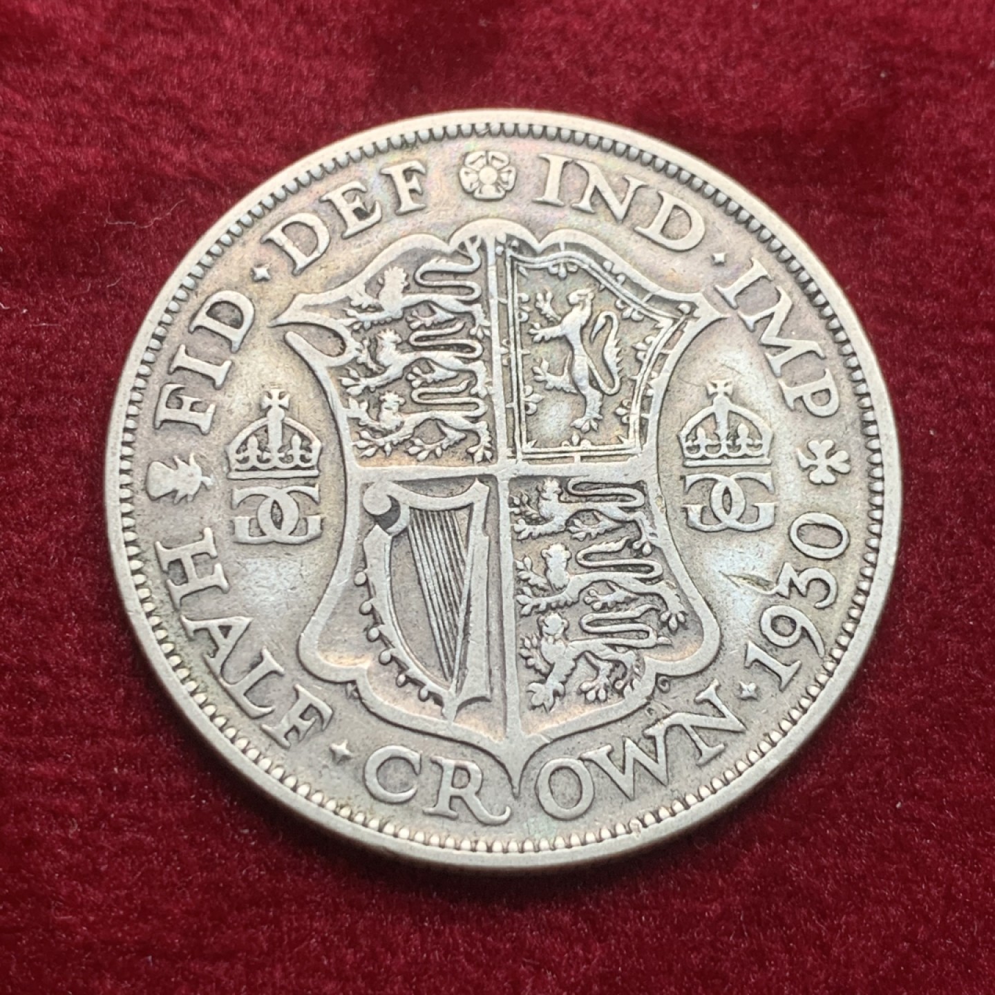 《竞宝斋》第121场-周日，周一 ，2场连拍（全场包邮） 英国 1930年 1/2克朗 银币