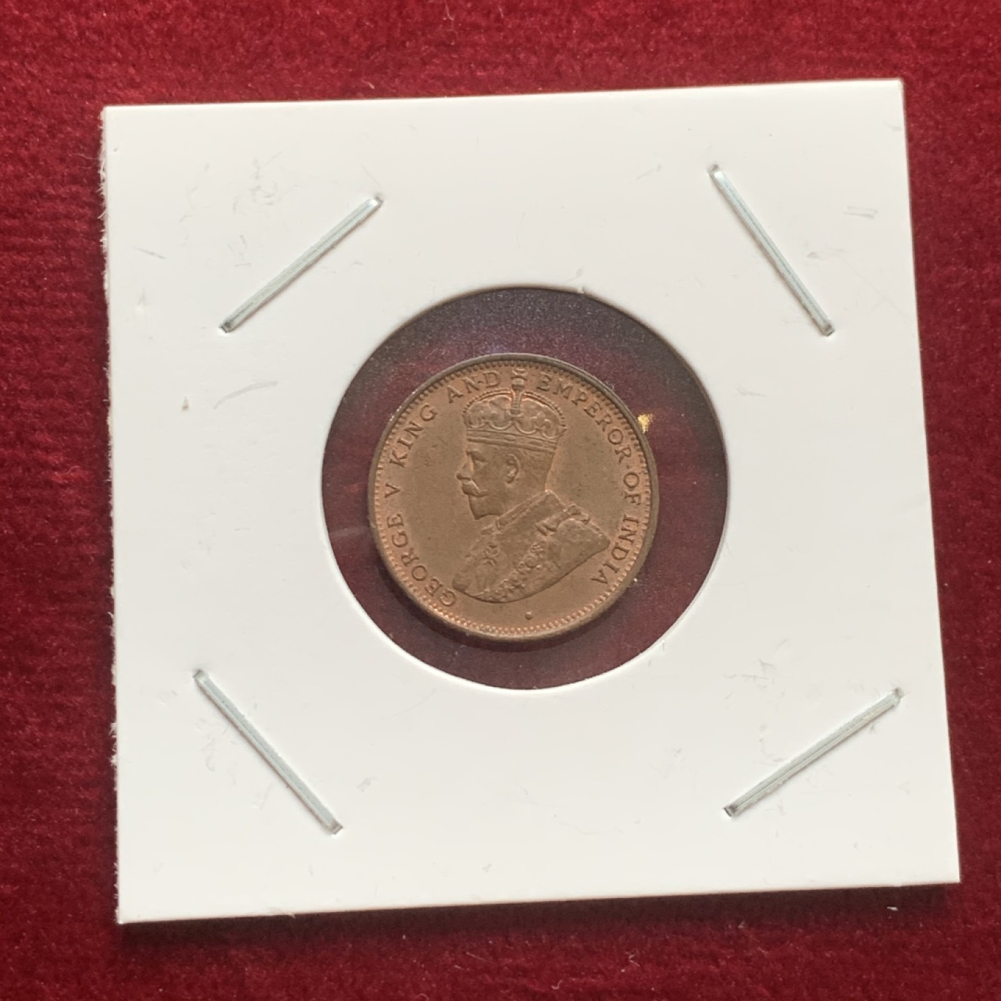 《竞宝斋》第121场-周日，周一 ，2场连拍（全场包邮） 英属锡兰 1926 乔治五世1/2铜币一枚，转光强！可评级