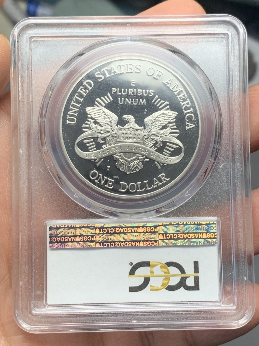 《竞宝斋》第121场-周日，周一 ，2场连拍（全场包邮） PCGS PR69 DC 美国 2001年 国会大厦开放201年纪念 大银币 高分好状态