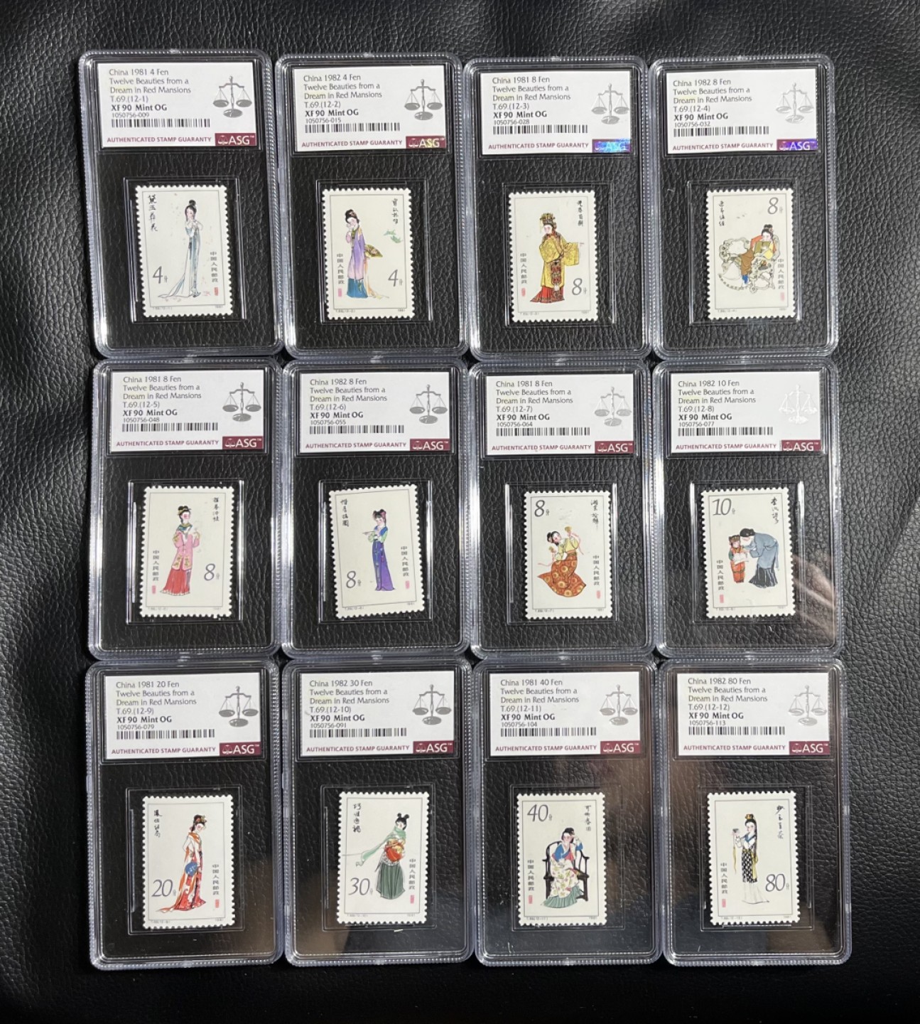 洪涛臻品批发群  精选邮票限时拍卖第一百零五期 T69红楼梦新全 ASG90同分OG  经典热门四大名著系列，评级回来10套都没凑出一套95分，90同分就非常难得，一手出分，收藏邮票绕不开的一套经典邮票，喜欢的老板抓紧趁便宜入手