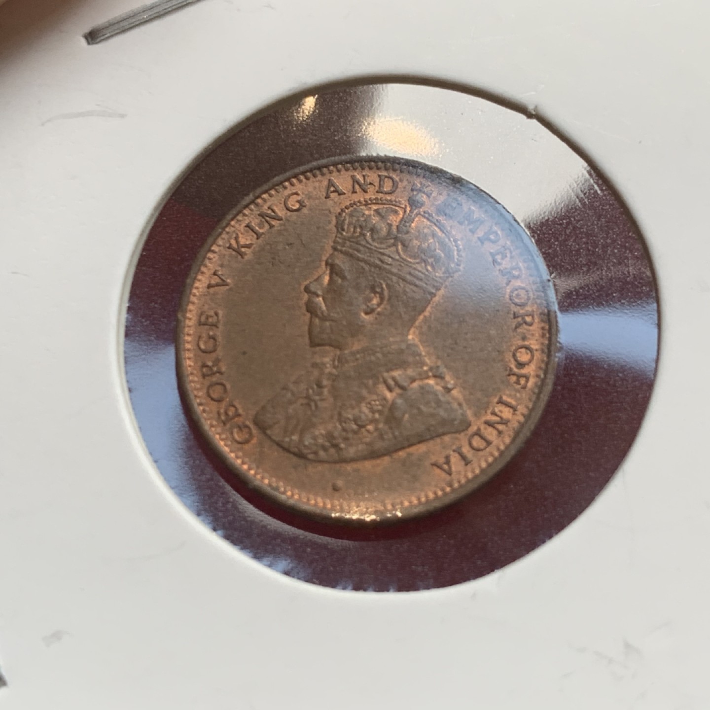 《竞宝斋》第121场-周日，周一 ，2场连拍（全场包邮） 英属锡兰 1926 乔治五世1/2铜币一枚，转光强！可评级