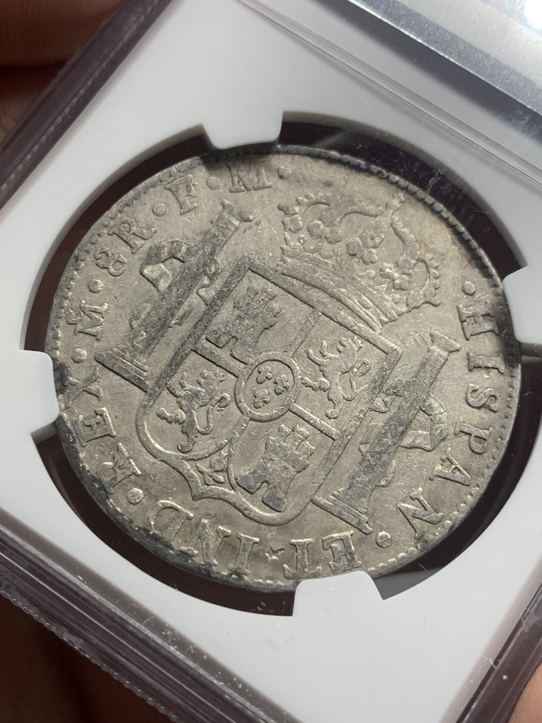 《竞宝斋》第121场-周日，周一 ，2场连拍（全场包邮） NGC F 墨西哥 1789年 卡三 双柱 大银币 不错的品种