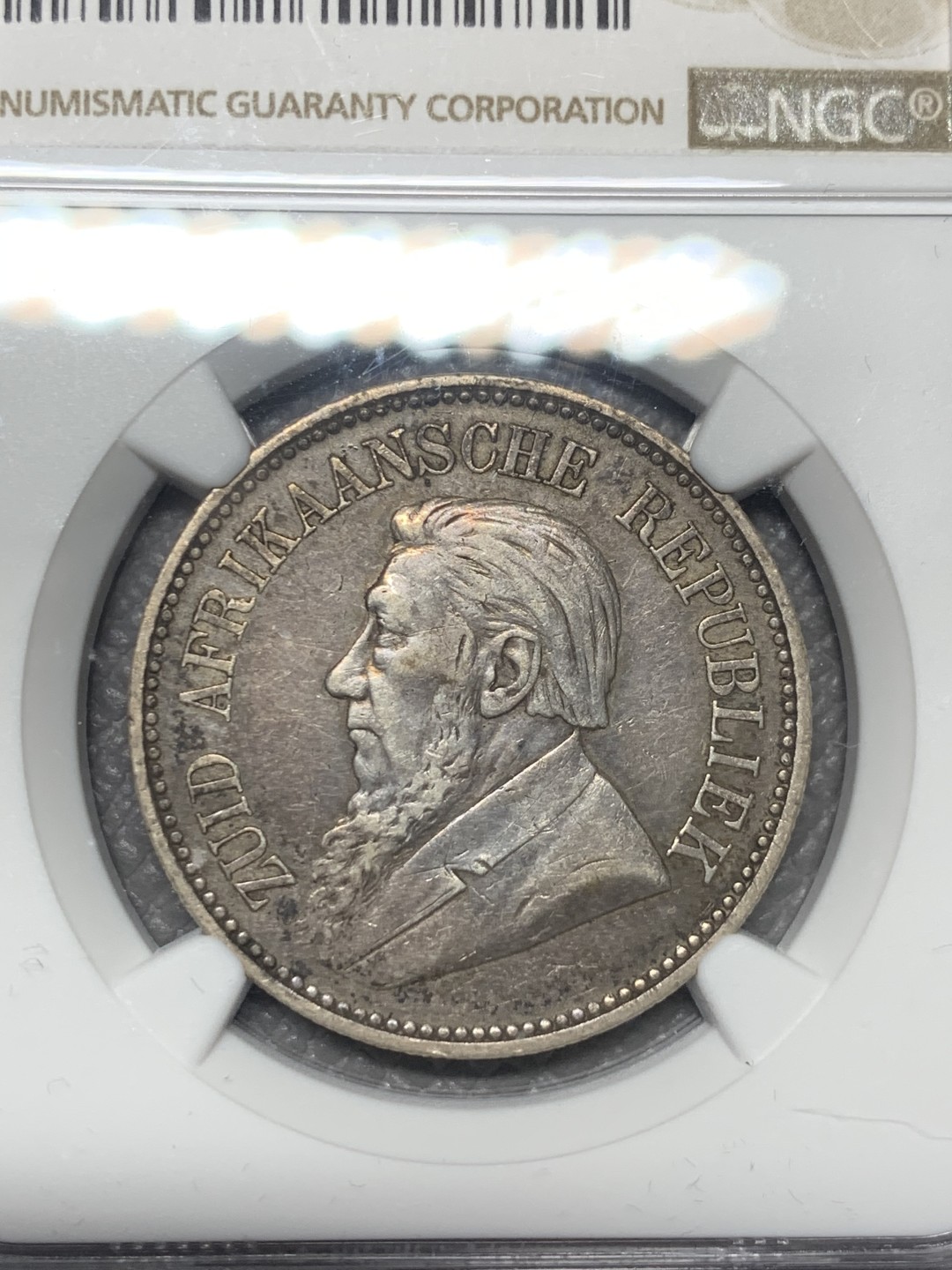 《竞宝斋》第121场-周日，周一 ，2场连拍（全场包邮） NGC AU 1894 南非2.5先令，原味包浆，无清洗痕迹