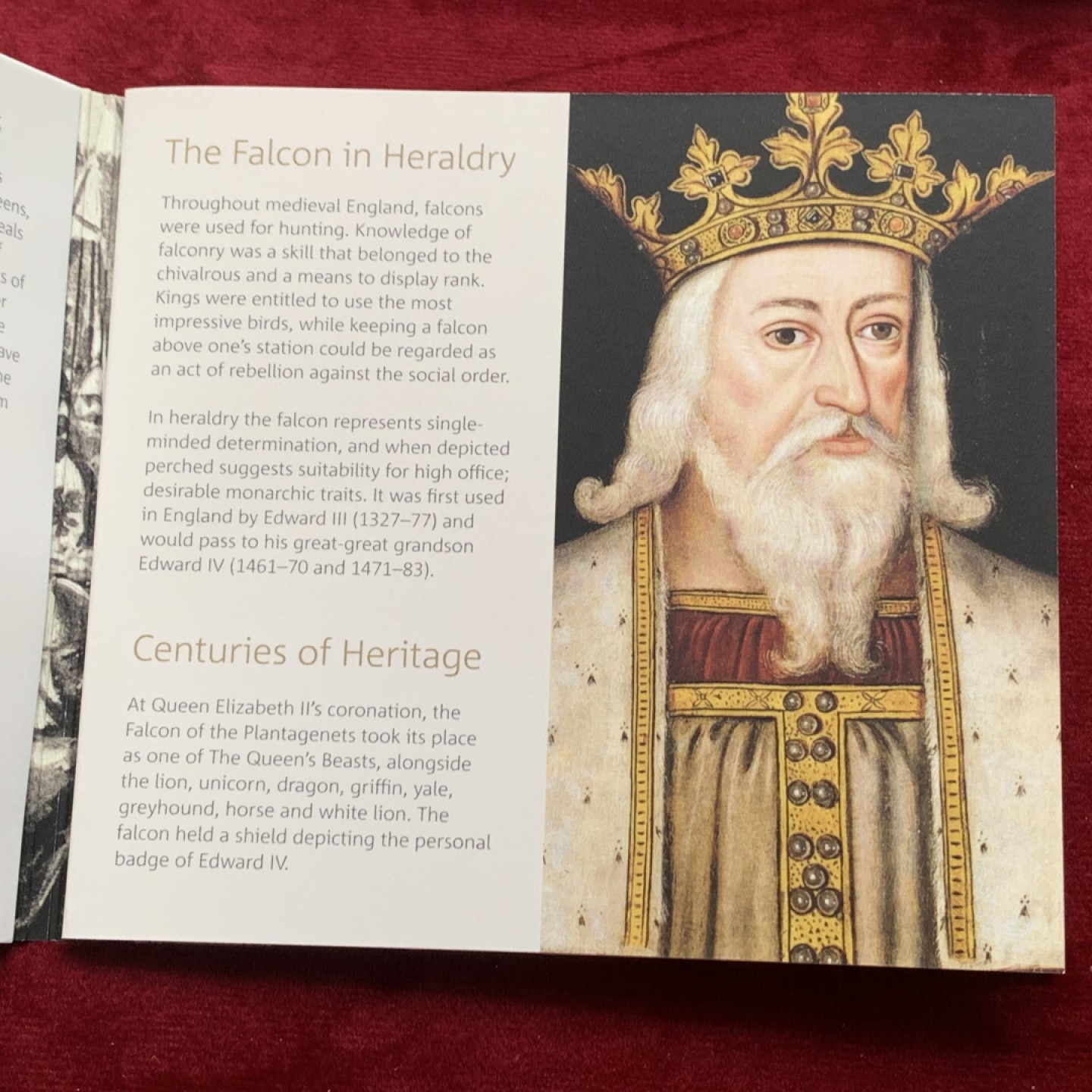 《竞宝斋》第121场-周日，周一 ，2场连拍（全场包邮） 卡册 英国2019年 英国5镑克朗型纪念币BU，威斯敏斯特十野兽之一（金雀花王朝的猎鹰）铜镍合金，重28.28g