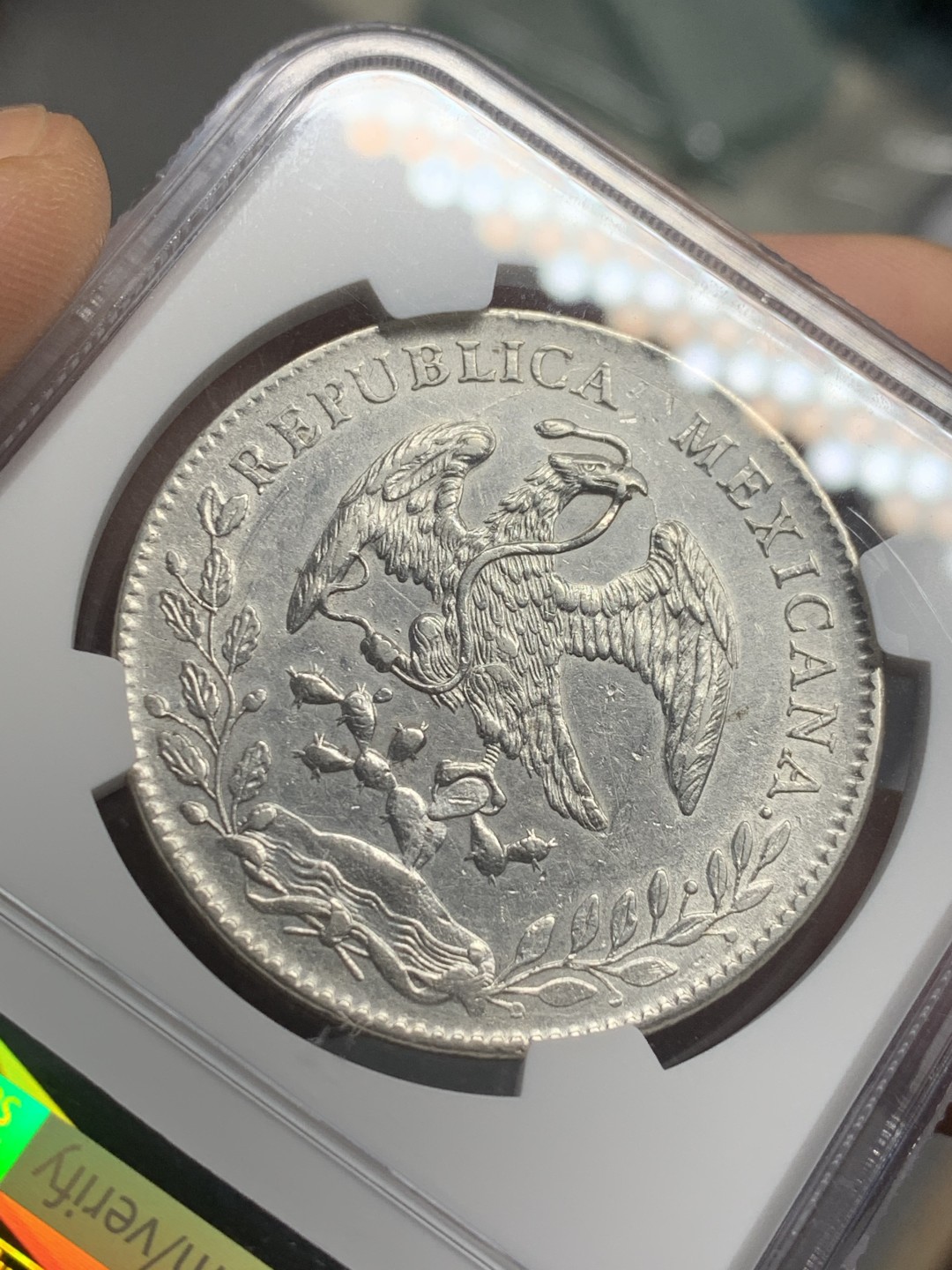 《竞宝斋》第121场-周日，周一 ，2场连拍（全场包邮） NGC UNC 墨西哥 1892ZS 8R 花边鹰洋 银币 光度状态细节都不错