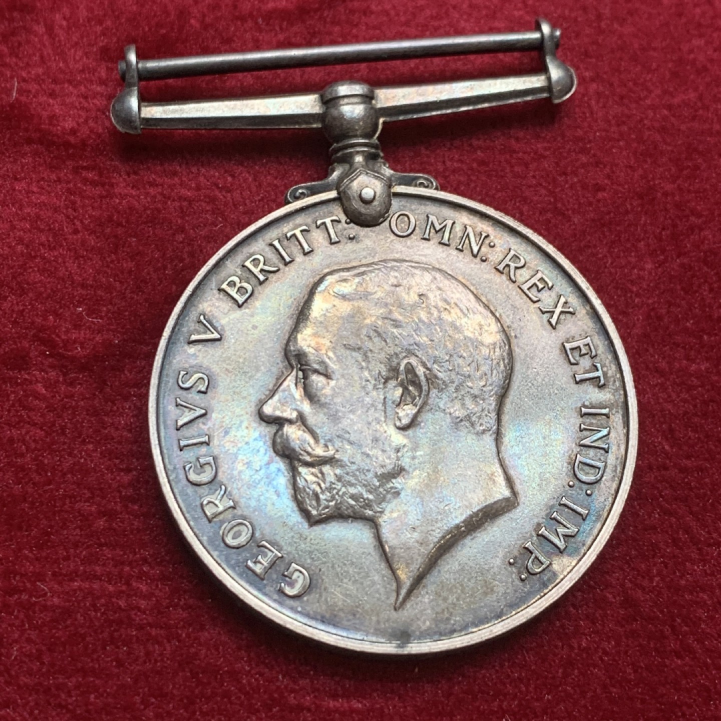 《竞宝斋》第121场-周日，周一 ，2场连拍（全场包邮） 1918年英国一战胜利奖章 银质 未清洗 包浆醇美