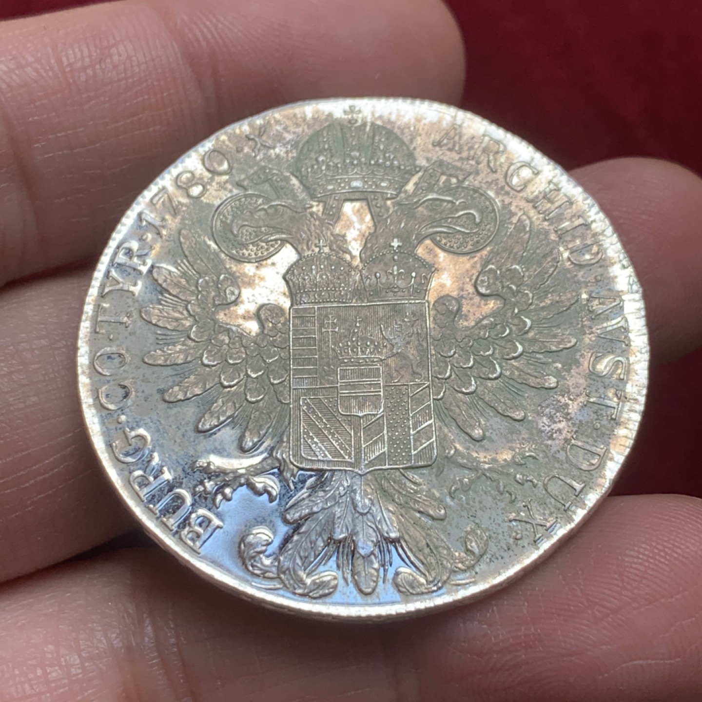 《竞宝斋》第121场-周日，周一 ，2场连拍（全场包邮） 奥地利1780年大奶妈 1泰勒大银币 镜面精制币