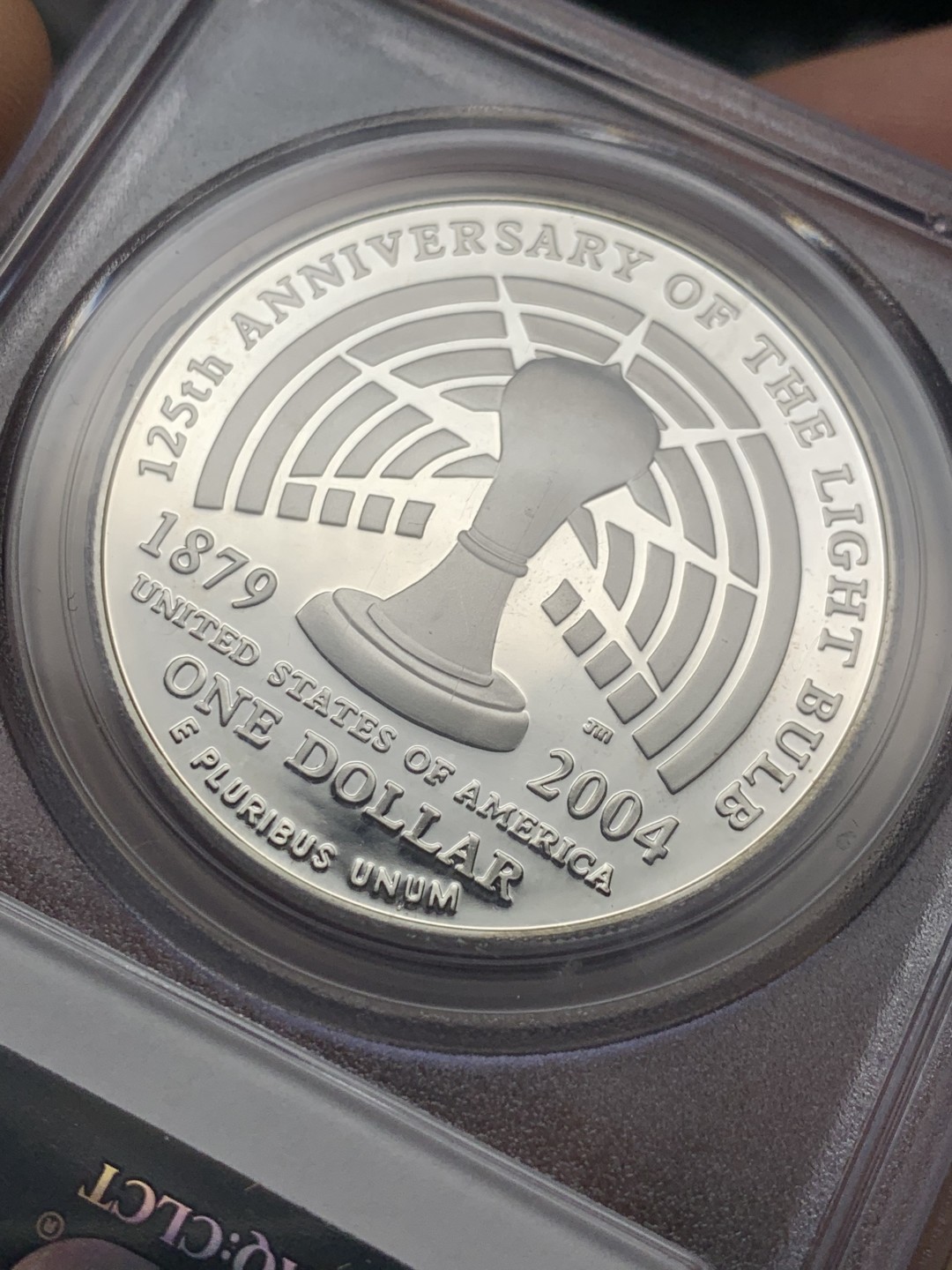 《竞宝斋》第121场-周日，周一 ，2场连拍（全场包邮） PCGS PR69 DC 美国 2004年 爱迪生 发明灯泡 125周年纪念 大银币 高分好状态