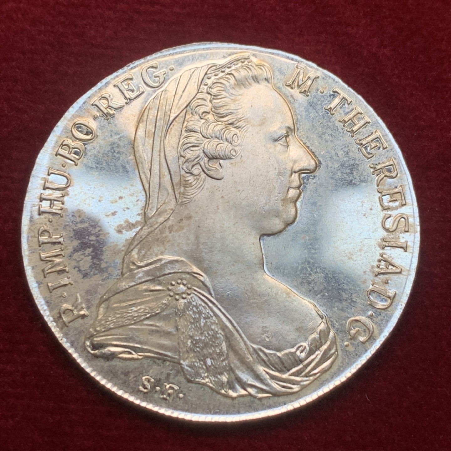 《竞宝斋》第121场-周日，周一 ，2场连拍（全场包邮） 奥地利1780年大奶妈 1泰勒大银币 镜面精制币