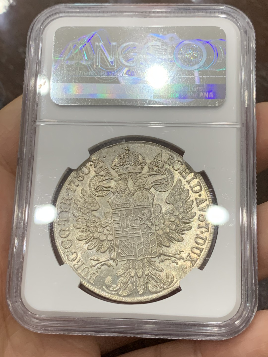 《竞宝斋》第121场-周日，周一 ，2场连拍（全场包邮） NGC UNC评级 奥地利 1780年原铸大奶妈 米兰版 发行时间在1815-1828年 目录编号36a