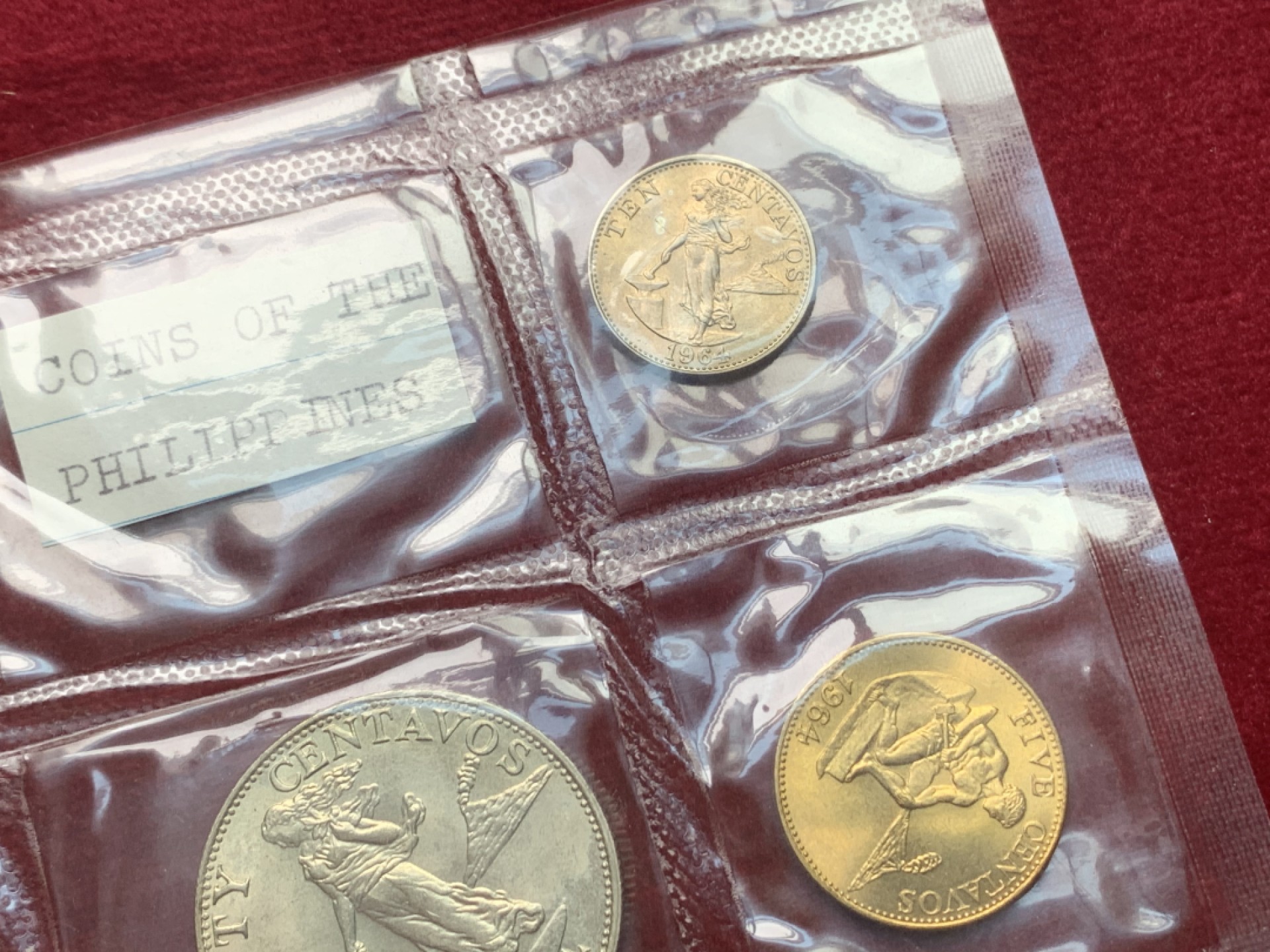 《竞宝斋》第121场-周日，周一 ，2场连拍（全场包邮） 菲律宾1963-1964打铁图案套币，密封BU收藏好品