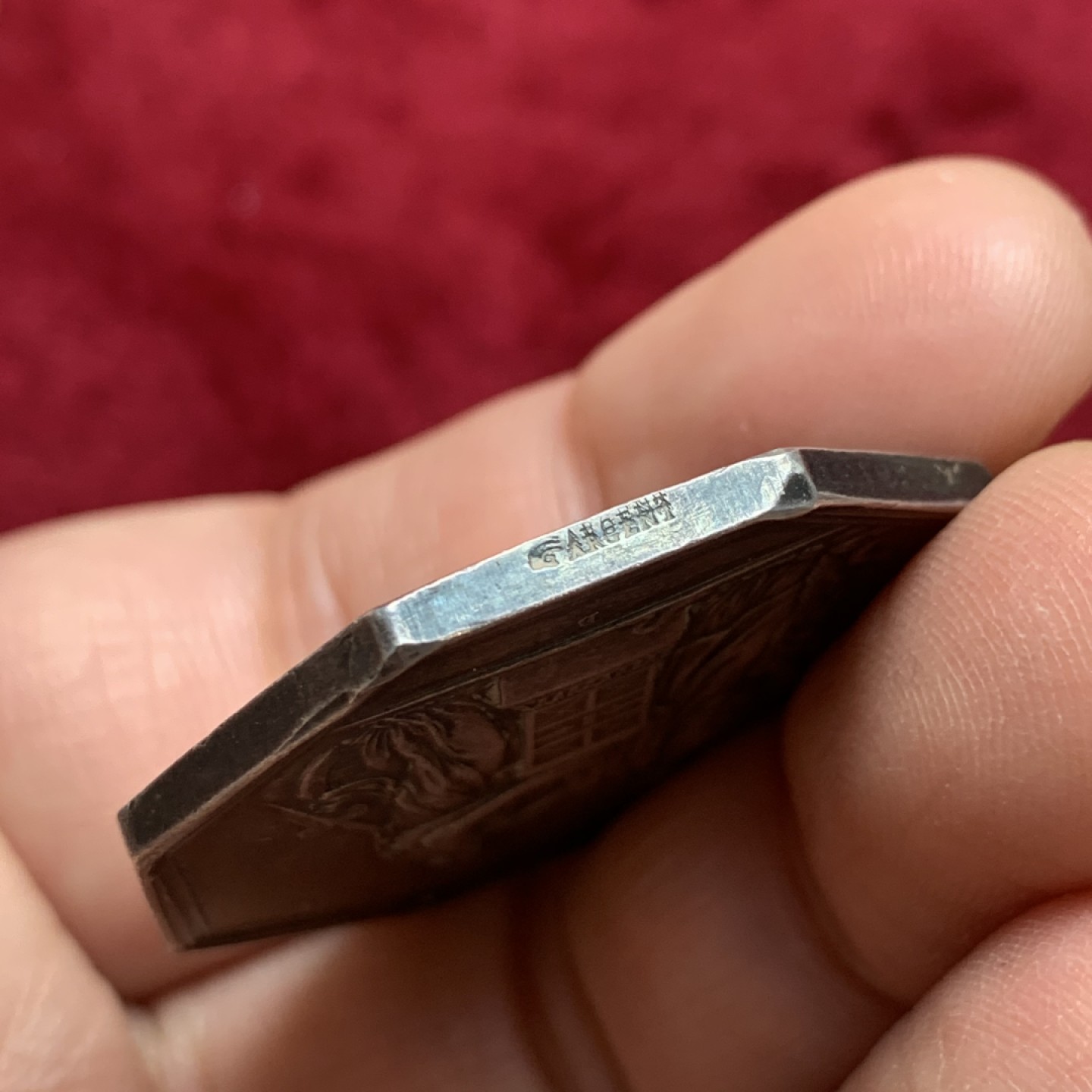 《竞宝斋》第121场-周日，周一 ，2场连拍（全场包邮） 法国1845-1860年法兰西银行八角银代币 37mm，23.8克，Aregnt边铭