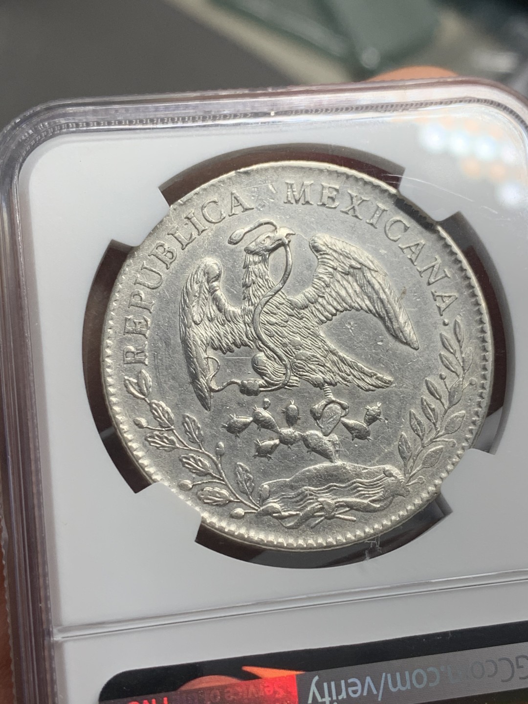 《竞宝斋》第121场-周日，周一 ，2场连拍（全场包邮） NGC UNC 墨西哥 1892ZS 8R 花边鹰洋 银币 光度状态细节都不错