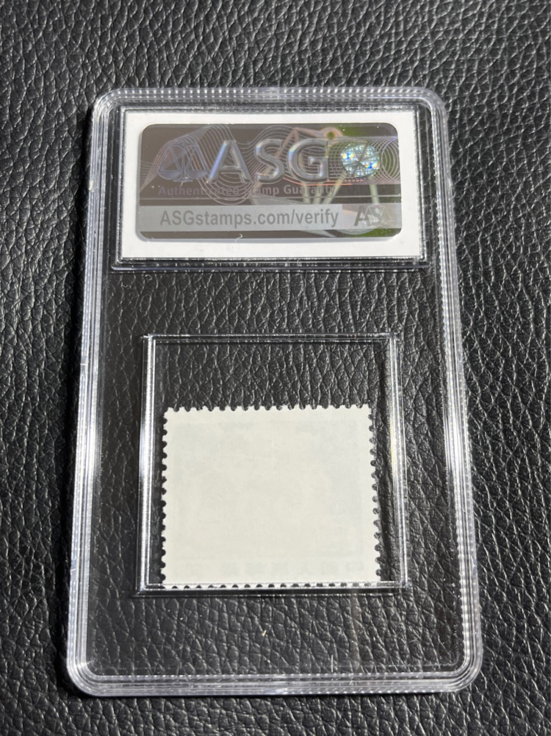 洪涛臻品批发群  精选邮票限时拍卖第一百零五期 普无号  枣园   ASG85分OP  版撕绝中绝送评，105最严格时期出分，一手出分壳子完好无划痕，配套必备，喜欢不要错过