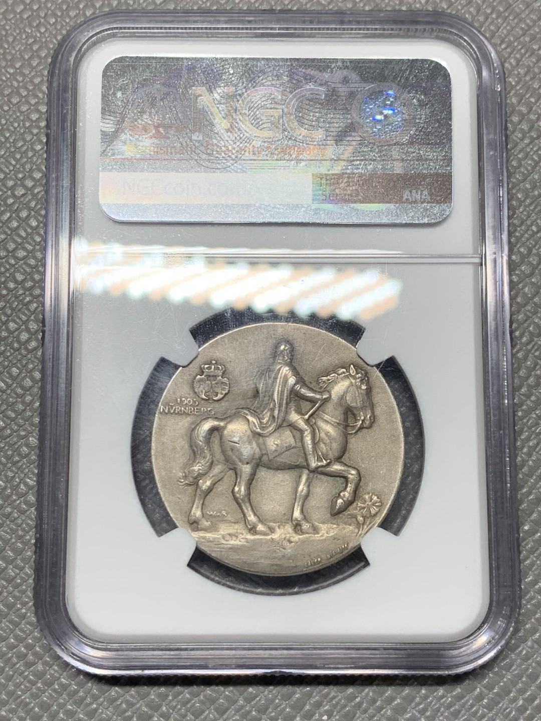 《竞宝斋》第121场-周日，周一 ，2场连拍（全场包邮） NGC MS64 德国 1905年 威廉一世纽伦堡皇帝纪念碑揭幕仪式纪念银章