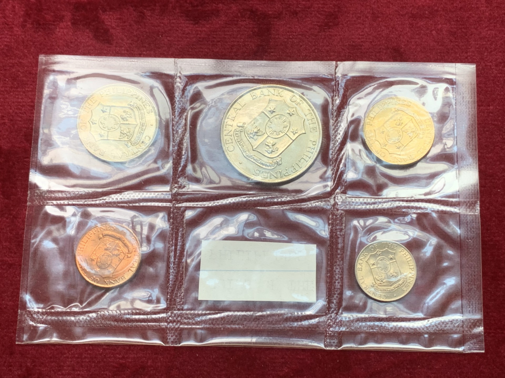 《竞宝斋》第121场-周日，周一 ，2场连拍（全场包邮） 菲律宾1963-1964打铁图案套币，密封BU收藏好品