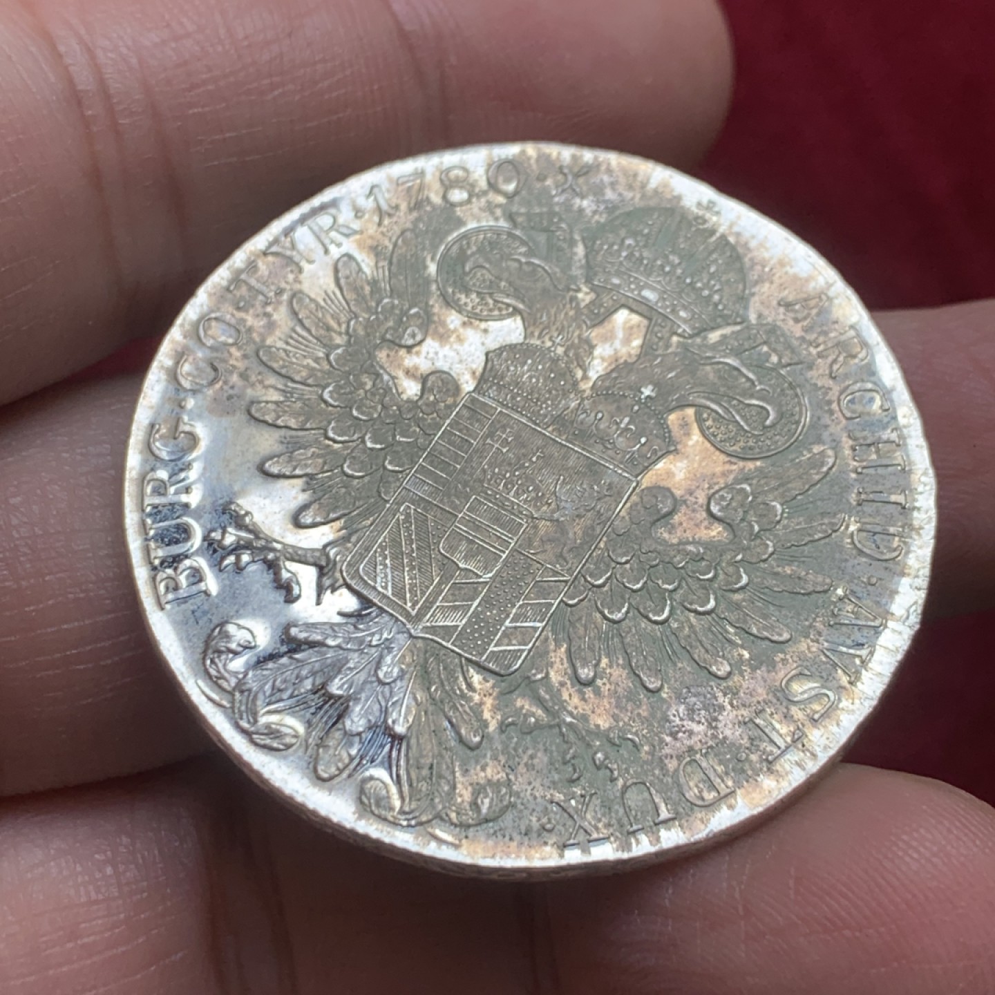 《竞宝斋》第121场-周日，周一 ，2场连拍（全场包邮） 奥地利1780年大奶妈 1泰勒大银币 镜面精制币