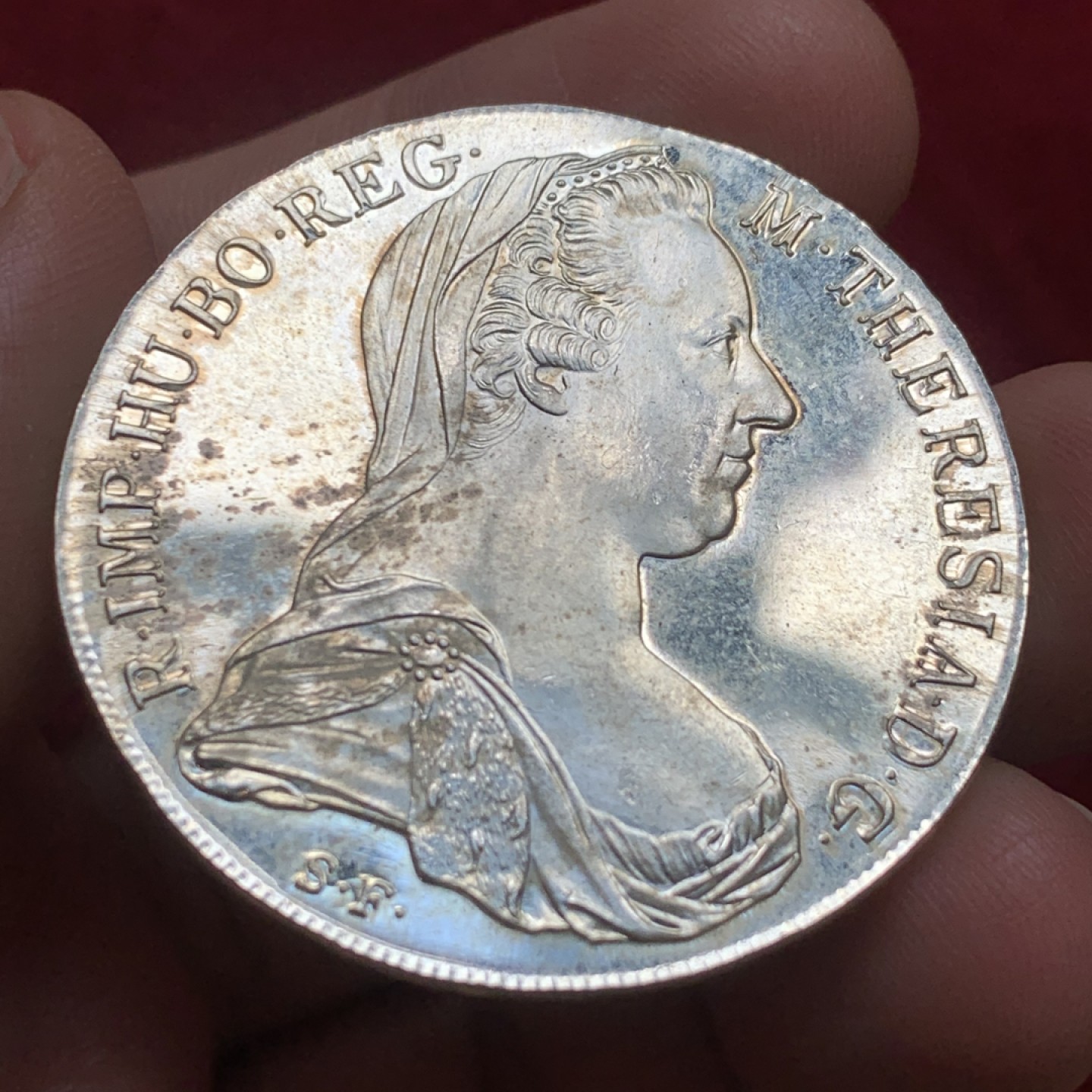 《竞宝斋》第121场-周日，周一 ，2场连拍（全场包邮） 奥地利1780年大奶妈 1泰勒大银币 镜面精制币