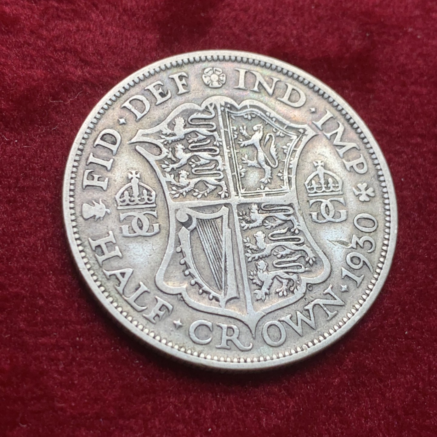 《竞宝斋》第121场-周日，周一 ，2场连拍（全场包邮） 英国 1930年 1/2克朗 银币