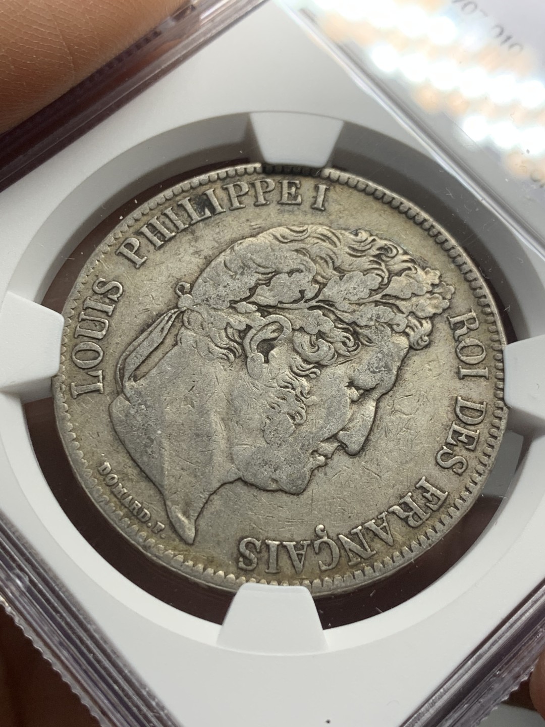 《竞宝斋》第121场-周日，周一 ，2场连拍（全场包邮） NGC-VF35 法国1837年 菲利普一世 5法郎大银币 原味好品